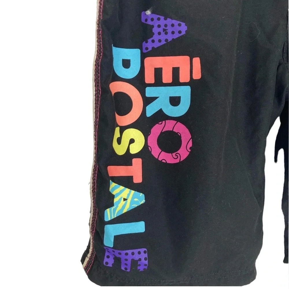 Aeropostale Black Colorful Logo Board Shorts Mens Size Medium